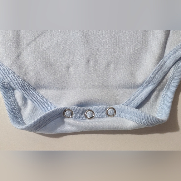 NWT 3-6 Month Blue Onesie with Pink Bunny Long Sleeve - Picture 8 of 8